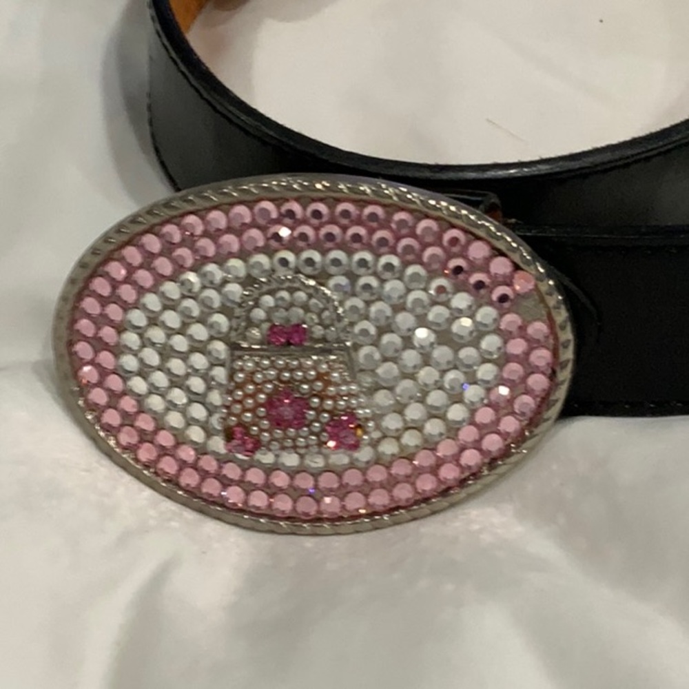 Sparkle belt with handbag on buckle